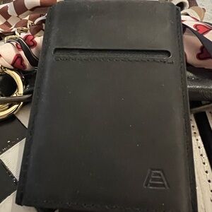 Andar Black Leather Card Wallet